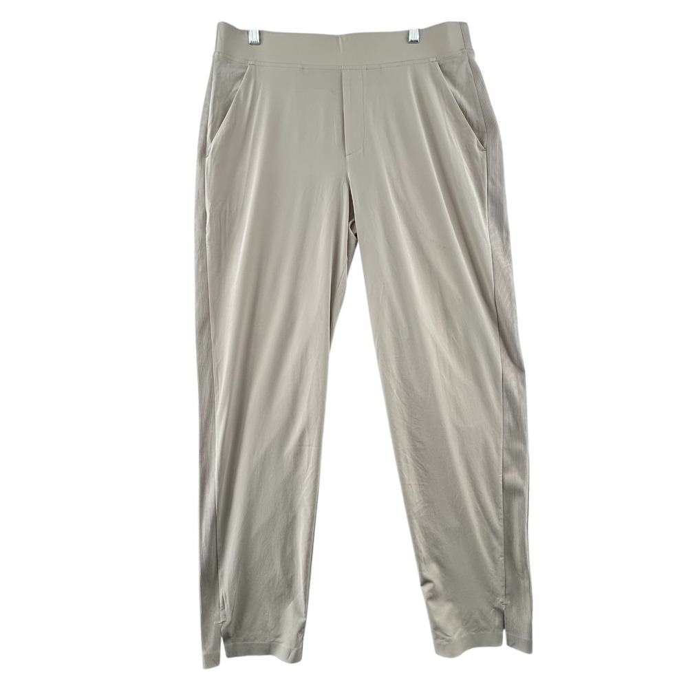 Athleta Brooklyn Ankle‎ Pant Womens 14 Tall Beige Khaki Stretch Tapered Casual